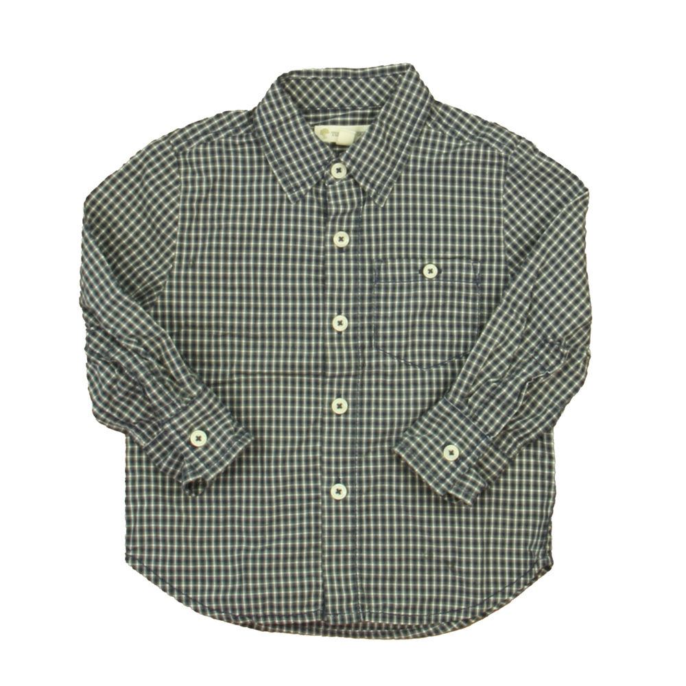 Tucker & Tate Boys Blue | White Plaid Button Down Long Sleeve size: 2T
